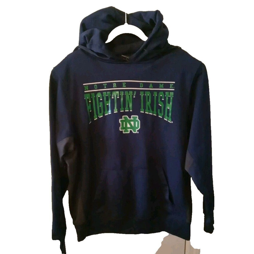 Notre‎ Dame Fighting Irish Hoodie Men’s L Coliseum Blue Pullover Sweatshirt NCAA